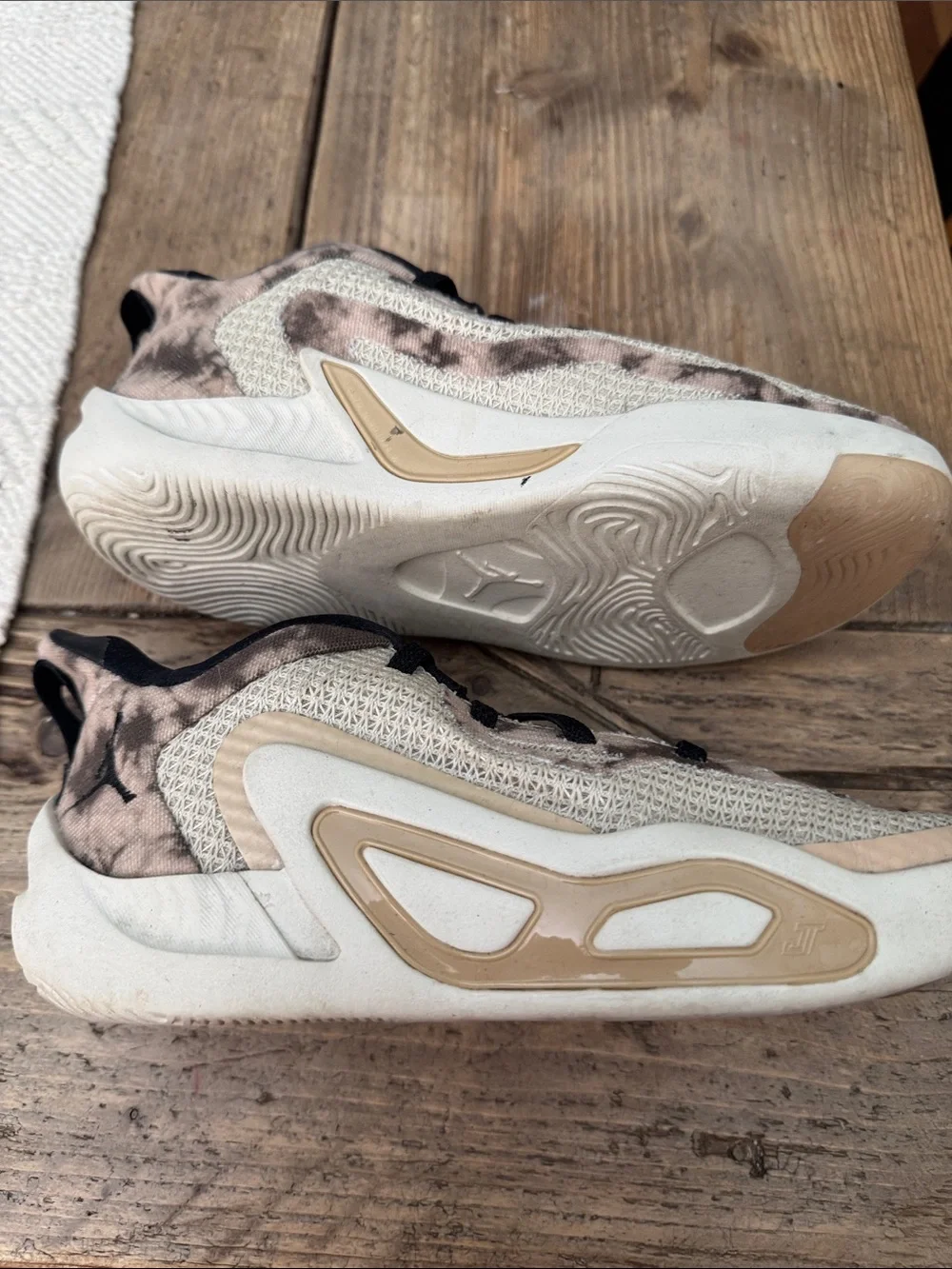 Tatum’s-Kids Neutral Beige and Black Mesh Sneakers – STEP Accent